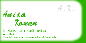 anita koman business card